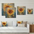 thumbnail image 4 of Designart "Golden Sunflowers in Yellow and Blue II" Floral Print on Natural Pine Wood, 4 of 5