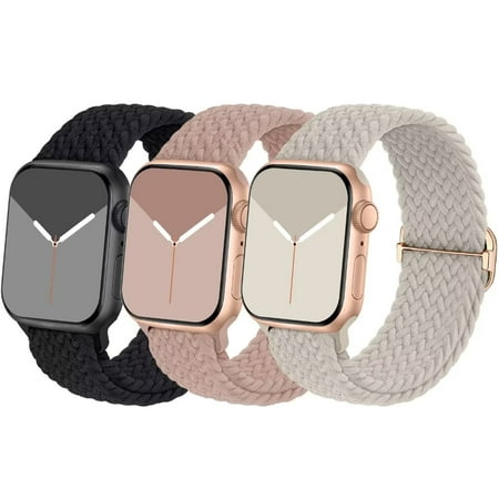 Recoppa Stretchy Nylon Solo Loop Compatible with Apple Watch Band 38mm 40mm 41mm 42mm 44mm 45mm for Women Men, Adjustable Sport Elastic Wristbands Braided Straps for iWatch Series 7/6/5/4/3/2/1/SE