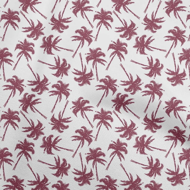 oneOone Georgette Viscose Magenta Fabric Tropical Palm Tree Craft Projects Decor Fabric Printed By The Yard 42 Inch Wide