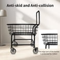 thumbnail image 3 of Steel Rolling Laundry Cart with Removable Handle, Household & Commercial Rolling Wire Laundry Basket Cart with Wheels for Laundry Clothes Storage, 3 of 6