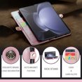 thumbnail image 4 of TECH CIRCLE for Galaxy Z Fold 5 Case, PU Leather PU Leather Durable Slim Cover Full Shockproof Protective Kickstand Card Slots Wallet Phone Case for Samsung Galaxy Z Fold 5 7.6 inch 2023,Pink, 4 of 10