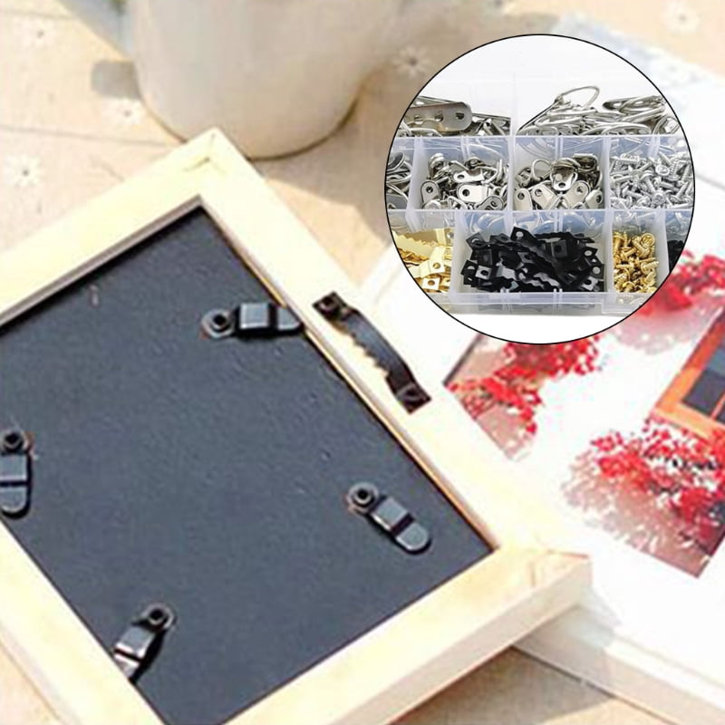 415Pcs Picture Hangers Assortment Kit with Screws Heavy Duty D-Ring Sawtooth Hooks Photo Hanging Hardware for Painting