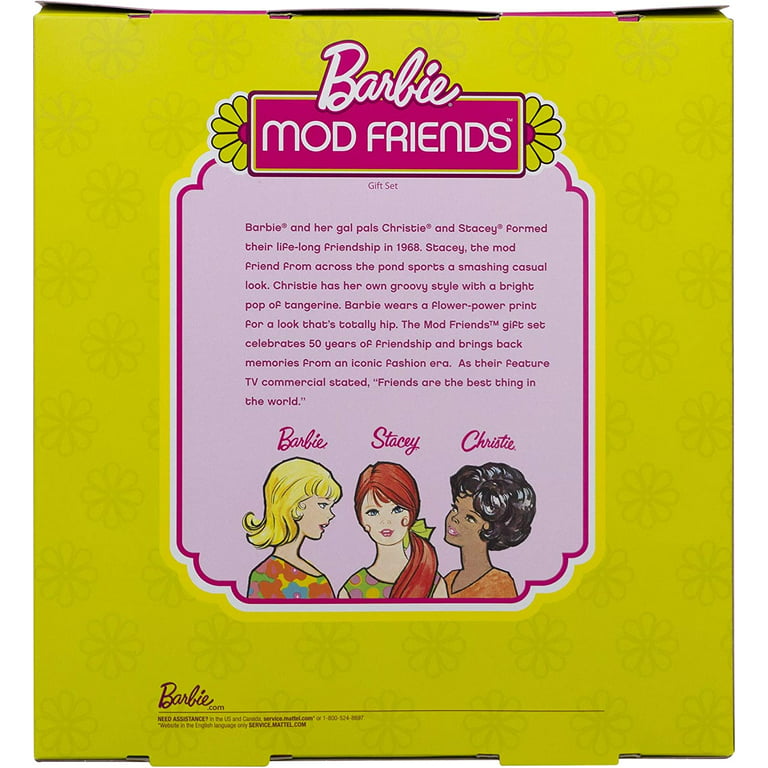 2018 Barbie MOD FRIENDS GIFT SET 1968 Reproduction with Christie & Stacey  NRFB
