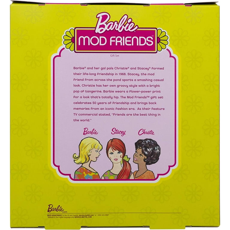 2018 Barbie MOD FRIENDS GIFT SET 1968 Reproduction with Christie & Stacey  NRFB