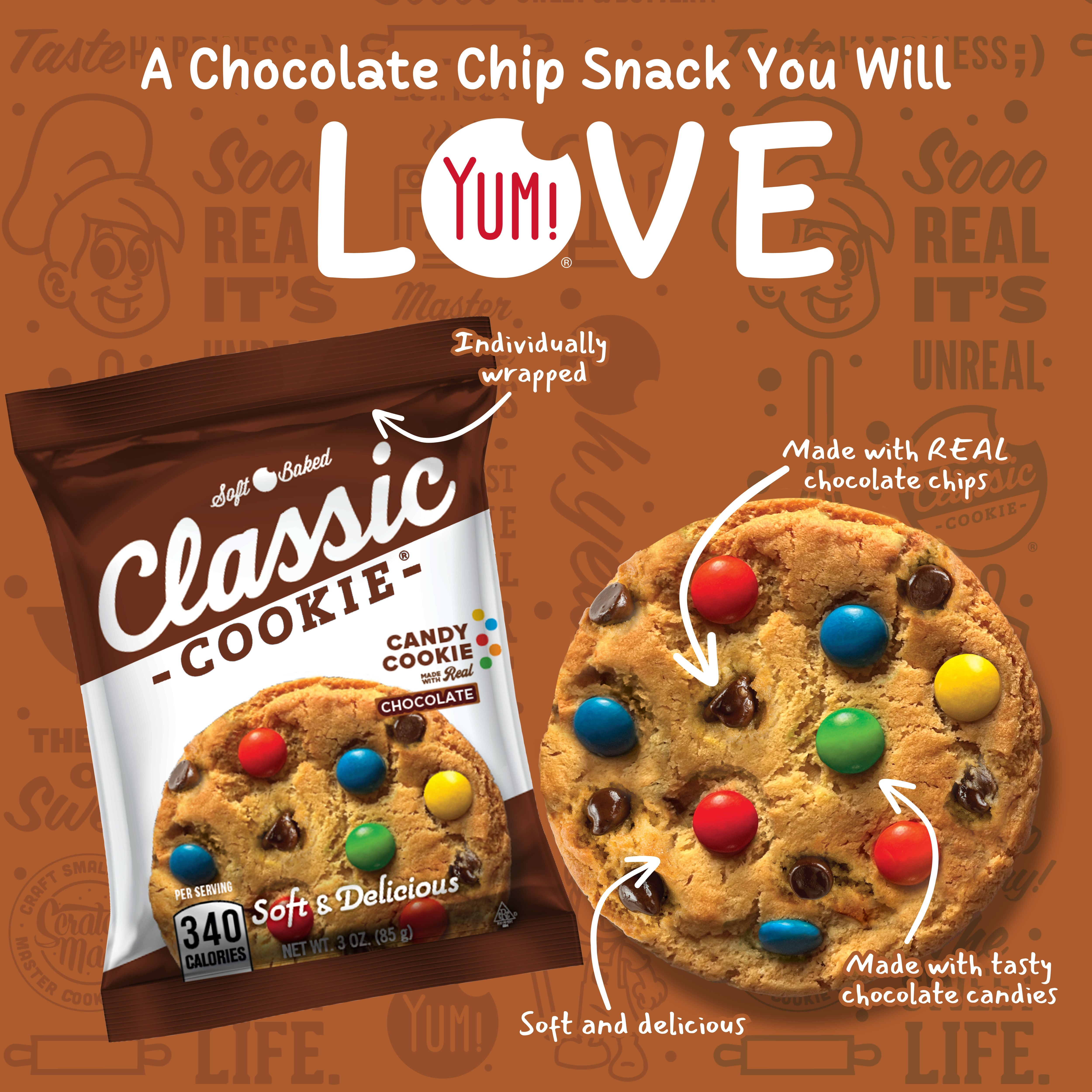(5 pack) Classic Cookie® 3oz Candy Cookie Soft Baked
