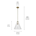 thumbnail image 5 of 42200NBR Kichler Lighting Everly - 1 Light Pendant-15.5 Inches Tall and 14.25 Inches Wide-Natural Brass Finish-Clear Glass Color, 5 of 8