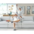 thumbnail image 6 of Roomy Homy Modular Sectional Sofa, 76 Inches Down Filled Sectional Sofa, Loveseat Oversized Comfy Couch for Living Room, White Linen Cloud Couch Set, 6 of 6