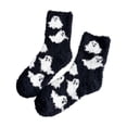 thumbnail image 3 of Cute Halloween Fuzzy Crew Socks for Women Soft Warm Casual Costume Accessories Socks for Fall Home Wear,One Size,Black, 3 of 6