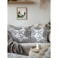 thumbnail image 2 of Outdoor Pillows Waterproof, Grey Coastal Throw Pillows with Inserts Included, Beach Starfish Nautical Coral Shell Summer Indoor Outdoor Decorative Lumbar Pillow for Bed/Couch/Patio 16"x16", 1Pcs, 2 of 8