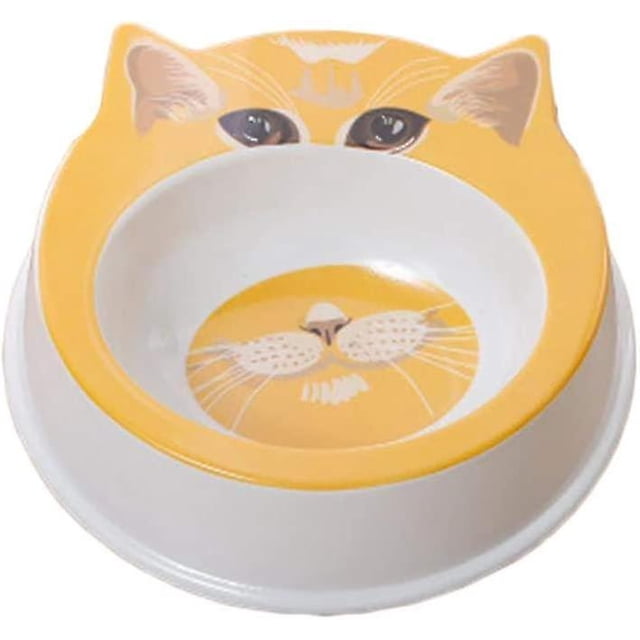 Comedero individual para mascotas, comedero para gatos con cara de gato, comedero de melamina con cara de gato, accesorio para perros y gatos, antideslizante y resistente a salpicaduras (rosa).