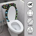 thumbnail image 3 of Renewold Comfortable Toilet Tank Cover Toilet Christmas Dust Cover Set of 2 Colorful Lights Snowflake Toilet Lid Cover Round for Bathroom Elongated Lid Cover, 3 of 6