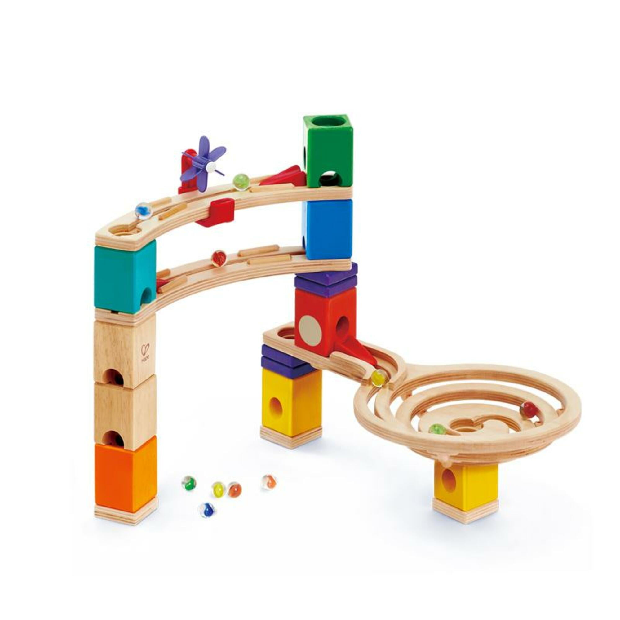 Hape Quadrilla Super Spiral Wooden Marble Run Construction, 101