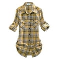 thumbnail image 4 of Matchstick Women Long Sleeve Flannel Plaid Checked Shirt (XS-XXL), 4 of 6