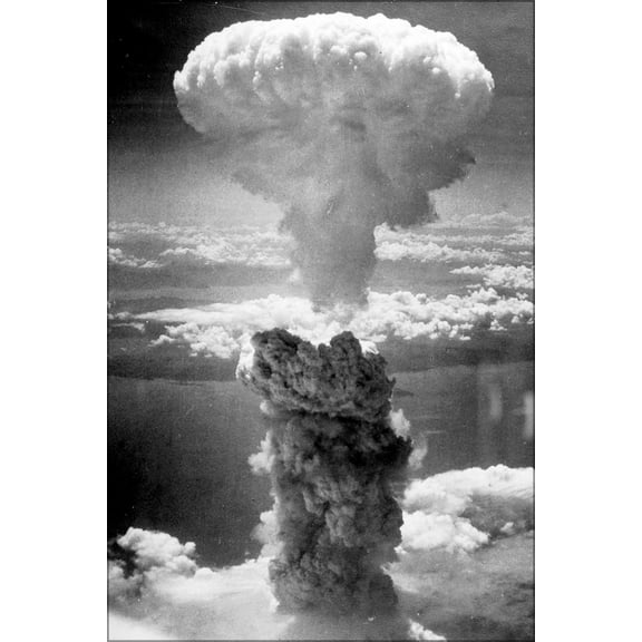 24"x36" Gallery Poster, nuclear atom bomb dropped on nagasaki japan