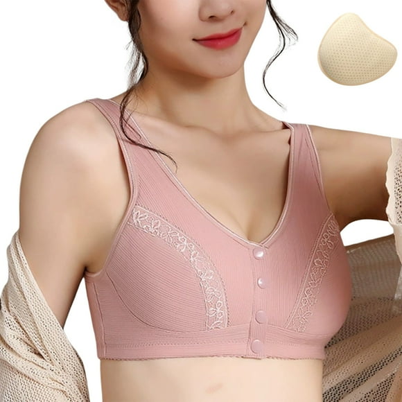 Arlun,Comfortable Wireless Breast Prosthesis(Left) Bras for Post Support Front Closure Design Soft Comfy Ideal for Everyday Wear Versatile and Stylish Option for Women Pink 46