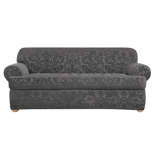 Sure Fit Stretch Jacquard Damask T Cushion Sofa Slipcover Com Sure Fit Stretch Jacquard Damask T, Surefit T Cushion Sofa Covers