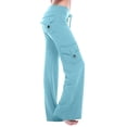 thumbnail image 1 of Women Casual Solid Button Micro Flare Pocket Drawstring Trousers Elastic Pants for Women Work Casual Womens Pants with Pockets Casual plus Size Casual Pants Suits for Women Casual Pants for Women with, 1 of 6