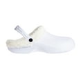 thumbnail image 2 of FOAMWALK Women's Comfortable Furry Solid and Bubble Heel Platform Clogs with Faux Fur Lining - Fur Lined Clogs for Women, White, 5-6, 2 of 8