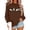 Coffee [Halloween Shirts for Women Clearance Sales], variant on WEIWEN Halloween Sweaters for Women Funny Ghost Cats Posing Pet Lovers Crewneck Sweatshirts Dressy Casual Long Sleeve Shirts Womens Fall Fashion Clothing Coffee, S