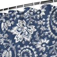 thumbnail image 3 of Blue Pioneer Flower and Paisley Pattern Shower Curtain 72"x84" ,Bathroom Decorative Shower Curtains Set with 12 Hooks,Modern Waterproof Washable Shower Curtain, 3 of 6