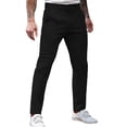 thumbnail image 5 of Mens Golf Pants Stretch Dress Work Comfy Chino Pants Flat Front Lightweight Quick Dry Casual Slim Fit Trousers with Pockets for Work office Bussiness Black, 5 of 9