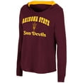 thumbnail image 2 of Women's Colosseum Maroon Arizona State Sun Devils Catalina Hoodie Long Sleeve T-Shirt, 2 of 3