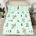 thumbnail image 2 of Feelyou Magic Dragon Teens Full Size Sheets, Kawaii Dino Animal Green Bed Sheets, Cartoon Cloud Stars Sheet Sets, Luxury Bedroom Decor, 4pcs, 2 of 7