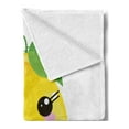 thumbnail image 2 of Lemons Soft Flannel Fleece Throw Blanket, Looking Simplistic Citrus Kawaii on Plain Background, Cozy Plush for Indoor and Outdoor Use, 50" x 60", Lime Green Earth Yellow, by Ambesonne, 2 of 5