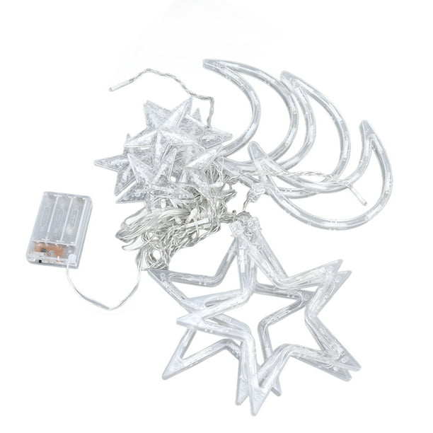 Luz de cortina de estrella LED, cadena de cortina de luna de estrella, luces de cortina de ventana, luces de cadena de cortina, funcionalidad inteligente Jadeshay A