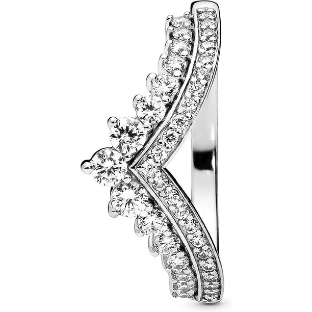 PANDORA Tiara wishbone ring in sterling silver with 23 bead-set