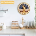 thumbnail image 4 of 12 Inch Patriotic Wall Clock, USA 250th Anniversary Wooden Round Wall Clocks with Silent Non-Ticking Quartz Movement, Battery Operated, Art Decor Hanging Clock for Kitchen, Bedroom, Living Room, 4 of 9