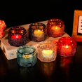thumbnail image 3 of Set of 6 Glass Tea Light Candle Holders with Lid Colored Tea Lights Candles Holders Table Centerpieces for Wedding Party, Glass Votive Candle Holders Wedding Centerpieces, 3 of 6