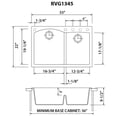 thumbnail image 2 of Ruvati RVG1345GR Epigranite 33" Drop-In Double Basin Granite Composite Kitchen Sink - Grey, 2 of 7