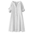 thumbnail image 2 of BUIGTTKLOP Summer Dresses for Women Half Sleeve Knee Length Shorts A Line Pleated Sundresses, 2 of 6