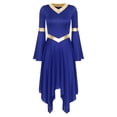 thumbnail image 3 of Alvivi Women's Praise Worship Dance Dress Lyrical Dance Costume Liturgical Dancewear Blue XL, 3 of 7