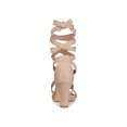 thumbnail image 2 of BLISSFUL STEP Women's Sandals Solid Color Mid Block Heels Lace up Sandals Nude 7, 2 of 7