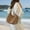 Coffee, variant on Women's Stylish Shoulder Bag Woven Tote Handbag for Daily Commute Beach Adjustable Strap Zipper Closure