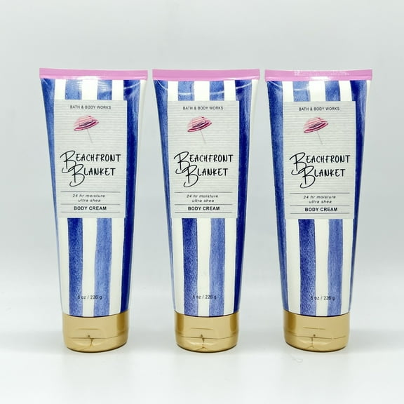Bath & Body Works Beachfront Blanket 8oz Ultra Shea Body Cream 3-Pack