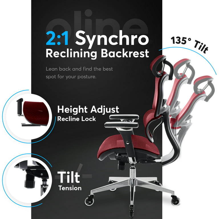 Travel Trove - Ergonomic Office Chair with Headrest - Reclining Office Chair  - Ergonomic Desk Chair - Ergonomic Chairs for Home Office - Ergonomic Mesh Office  Chair - Office Chair Ergonomic - Yahoo Shopping