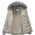 thumbnail image 5 of GGleaf Men's Winter Coat Warm Hooded Puffer Jacket Thicken Parka with Detachable Hood Faux-Fur Trim Khaki XXL, 5 of 7