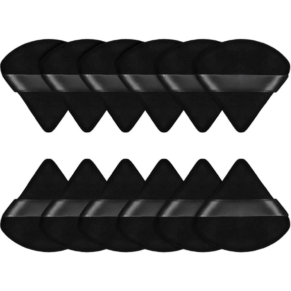 12 Pieces Powder Puff Face Triangle Makeup Puff for Loose Powder Soft Body Cosmetic Foundation Sponge Mineral Powder Wet Dry Makeup Tool