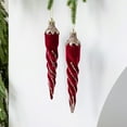 thumbnail image 1 of Adornos Navideños Flocados para Árbol | Adorno Colgante Pequeño para Ventana | Plástico Rojo, 1 Unidad, 15 X 3 Cm | Ligero y Festivo, 1 of 6