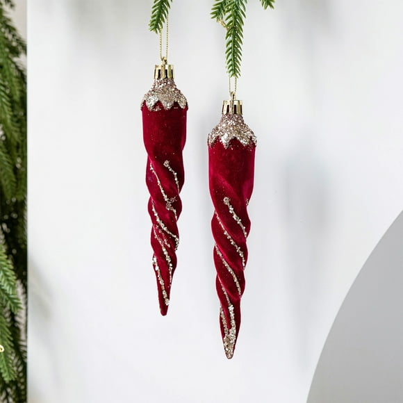 Flocking Pendant Ornaments Christmas Tree Decoration Small Pendant Christmas Window Decoration Ornaments
