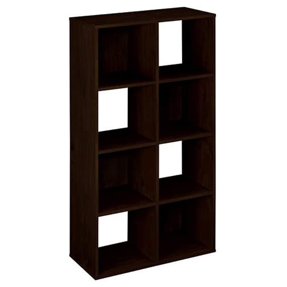 Kepooman 8 Cubes Wood Organizer Storage Bookcase, 4-Tier Bookshelf Cabinet, Dark Brown Kepooman 8 Cubes Wood Organizer Storage Bookcase, 4-Tier Bookshelf Cabinet, Dark Brown