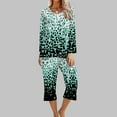 thumbnail image 2 of XFLWAM Women's Sleepwear Capri Pajama Sets Long Sleeve Two-Piece Pjs Crew Neck Lounge Sets Tops & Capri Pants with Pockets, 2 of 5