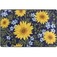thumbnail image 4 of SKYSONIC 36x24in Retro Sunflowers Area Rug, Blue Flowers Small Non-Slip Floor Carpet for Indoor Living Dining Room Bedroom, 4 of 7