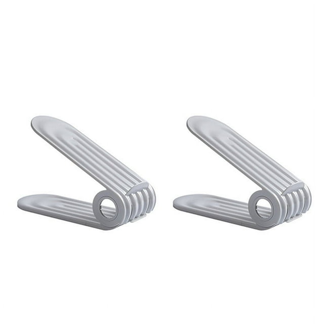 Organizador de zapatos ranuras, estante para tacones altos, sandalias, zapatillas, ahorra espacio, rack de doble uso, metal, diseño de 2 niveles, plegable, para dormitorio