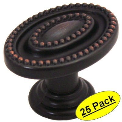 - Cosmas 4886ORB Oil Rubbed Bronze Oval Beaded Cabinet Knob, 25 pack
