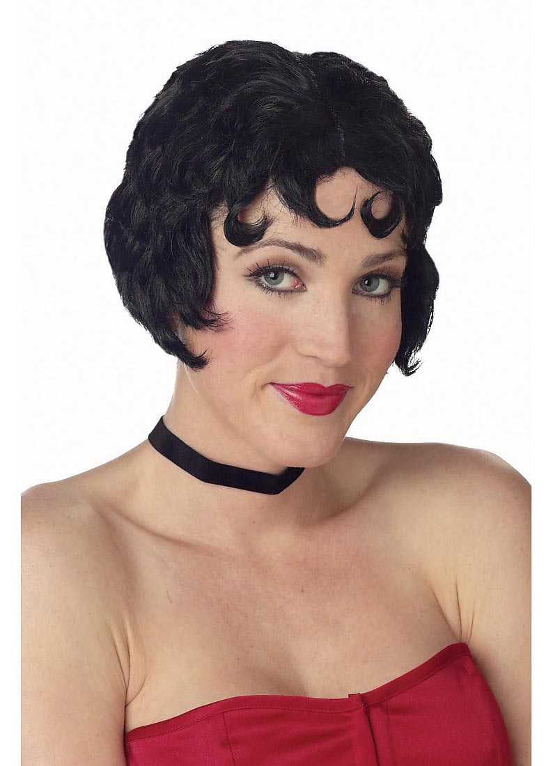 BLACK PIXIE WIG SHORT Costume Fake Hair Goth Adult Halloween Beatles Girl Female 