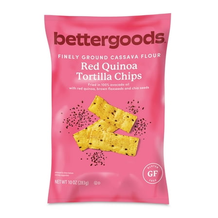 bettergoods Finely Ground Cassava Flour Red Quinoa Tortilla Chips, 10 oz